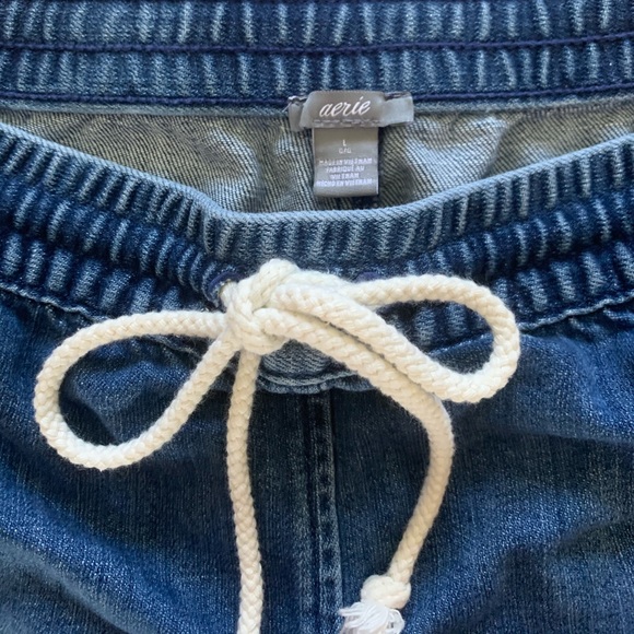 AE aerie Soft Jean Drawstring Shorts - Picture 3 of 3